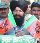 A trader during a protest in New Delhi on Tuesday.