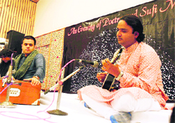 singer Dhruv Sangari gives a performance.