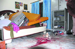 The blood-stained house in Nehru Colony where a dacoity was foiled in Dehradun