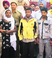 The accused in police custody in Ludhiana on Thursday.