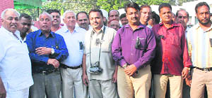  Protesting journalists in Kurukshetra on Friday.