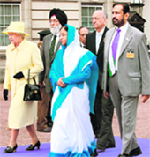 All the Presidents Men: Organising Committee Chairman Suresh Kalmadi, Sports Minister M S Gill and Mike Fennell with the Britains Queen Elizabeth II and President Pratibha Patil, at Buckingham Palace