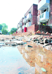 Despite several complaints by residents, overflow of water continues at the PGI colony, Sector 12, Chandigarh.