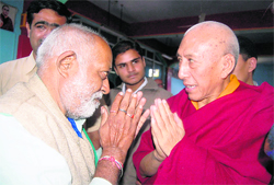 Prof S Ripoche, Prime Minister of the Tibetan government-in-exile, during the national conference of the India-Tibet Friendship Society in Dehradun on Saturday
