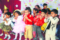 Tiny tots of Green Field School at the annual day celebrations in Dehradun.