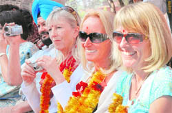 Teachers from the UK enjoy a cultural programme at Police DAV Public School, Jalandhar.