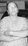 Satwinder Kaur narrates the incident in front of her house in Phase 3B1, Mohali, on Sunday.