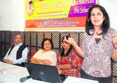 A speaker addresses a seminar on Montessori schooling in Dehradun on Sunday.