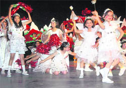 Students perform at the annual day of The Heritage School in Dehradun on Saturday.