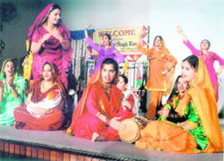 Students perform a dance during the closing ceremony of Fusion-2009 at BCM Arya Model Senior Secondary School in Ludhiana on Sunday.