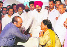 A patient being examined at a medical camp in Ludhiana.