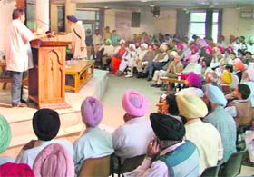 A convention to promote the Punjabi language in progress at Punjabi Bhavan in Ludhiana