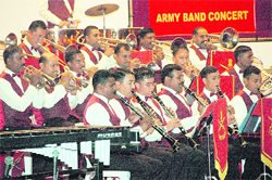 An Army band performs at Indian Military Academy in Dehradun