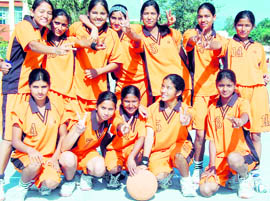 Winners of the handball team in the ongoing Regional Sports Meet of the Kendriya Vidyalaya Sangathan in Dehradun on Wednesday