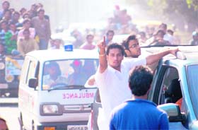 PEC students violate traffic norms at a road show in Chandigarh