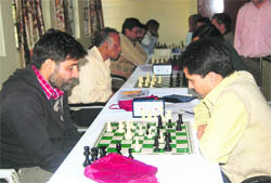 Participants at the North Zone Chess tournament being held in Dehradun on Thursday. 