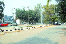 Visitors avoid using the parking lot at Rajasansi International Airport in Amritsar.