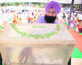 The draw of lots for plots in Sectors 76 to 80 under progress at Mohali on Friday. 
