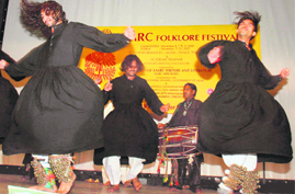 Pakistani artistes perform at the MCM DAV College in Chandigarh on Friday.