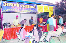 A Rajasthani food stall at the Saras Mela being held in Dehradun.
