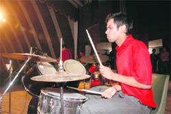 A musical performance in progress at the cultural week of St Josephs Academy in Dehradun on Friday