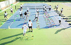 Vigorous training sessions build up budding players stamina