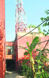 The Ram Darbar community centre, which has developed cracks due to the installation of a mobile tower on the roof of the the building.