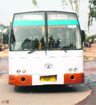 The bus that killed a girl child at Mani Majra. 