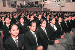 students are all ears to Chetan Bhagat.