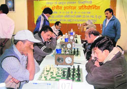 A chess tournament of Ordnance Factories employees under way in Dehradun on Sunday.