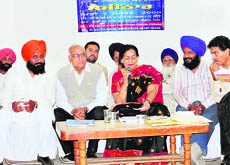 Information Commissioner Rupan Deol Bajaj addresses a seminar on the RTI Act in Jagraon on Sunday.