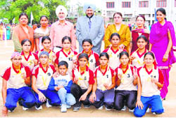 Winners of the Panjab University Kho-Kho Meet in Jagraon on Monday.