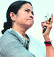 Union Railways Minister and Trinamool Congress chief Mamata Banerjee at a protest rally against the West Bengal government in Kolkata