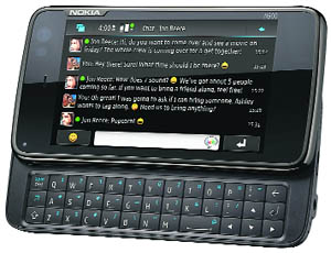 An undated handout photograph shows the new Nokia N900 mobile phone.