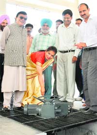 Mayor Kamlesh inaugurates the water supply scheme at Mani Majra in Chandigarh