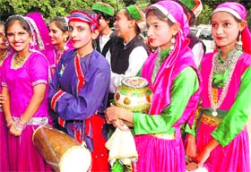 Girls perform during the inauguration of the KVS Zonal Institute of Education and Training in Chandigarh