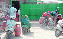 An LPG godown situated in a residential area in Dehradun.