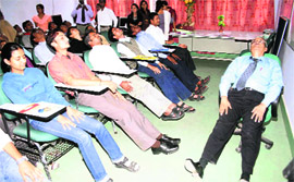 A scene of a workshop on presentation skills held at GB Pant University, Pantnagar, on Tuesday.