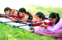 Girls during a training camp on self-defence at Parvati Industrial Training Institute, Nurpur