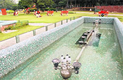A fountain without nozzles at Moon Lite Park, Sector 22, in Chandigarh. 