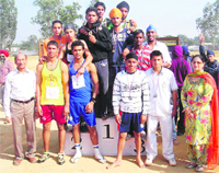 Winners of the Sahodaya Schools Athletics meet at Mullanpur Dakha