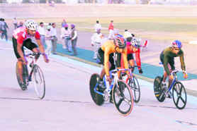 The National Cycling Championship in progress at the Punjabi University in Patiala on Wednesday.
