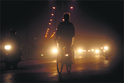 Motorists have tough time commuting due to low visibility in Chandigarh on Saturday evening