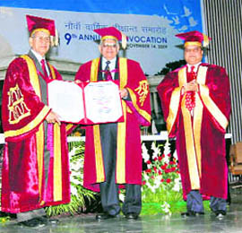 IIT Roorkee chairman Ashok Bhatnagar confers PhD on Dr E Sreedharan at the annual convocation in Roorkee on Saturday