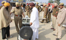 Even though Naam Charcha to be conducted by followers of the Dera Sacha Sauda sect at Salabatpura on Sunday was cancelled, security was tight there with police checking vehicles to prevent any untoward incident.