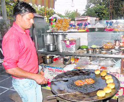 Meerut Chaatwala, a popular joint on the Subhash Road in Dehradun. 