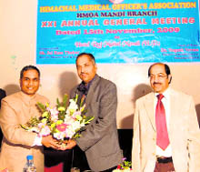 Members of the Himachal Pradesh Medical Officers Association at the 21st annual meeting held at Mandi on Sunday