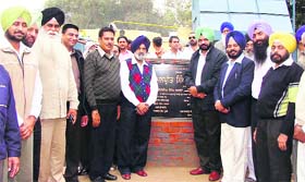 Zila parishad chairman Manpreet Singh Ayali at the inauguration of a rural sewage treatement plant at Sarabha village