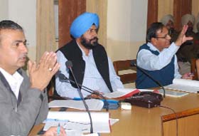 Meeting of the Bathinda Municipal Corporation in progress at the BMC meeting hall