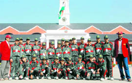 School students from J&K at the Indian Military Academy in Dehradun on Monday
